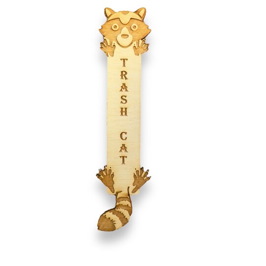 Bookmark - Trash Cat - Birch Wood Bookmark - Trash Cat - Birch Wood